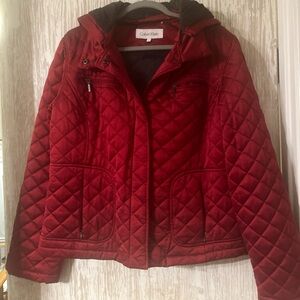 Calvin Klein Women's Red Quilted Puffer Jacket
